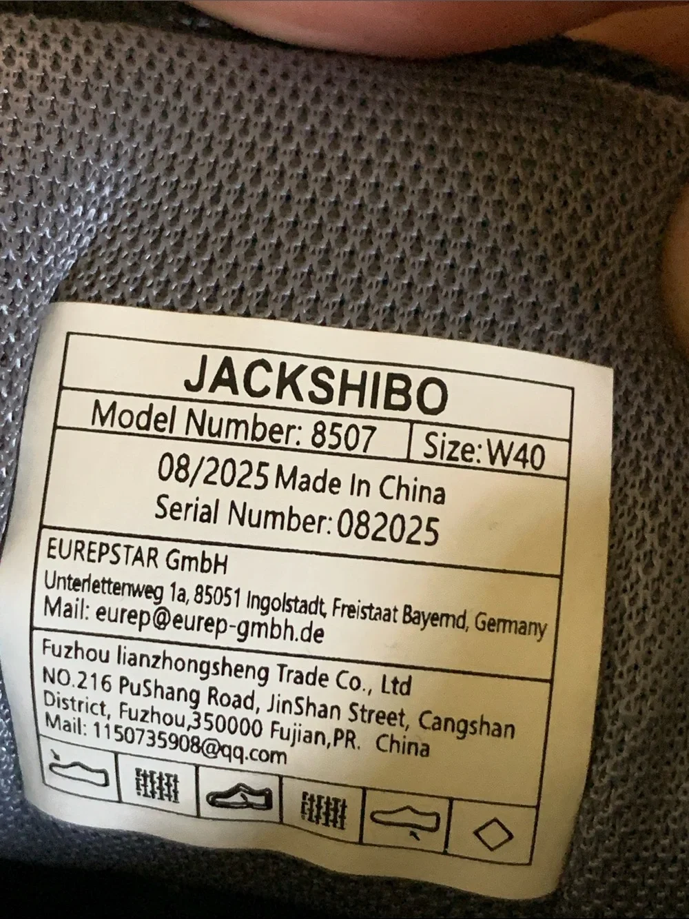 JACKSHIBO Wide Toe Box Shoes Men Arch Support Zero Drop Black Sneakers size 7W